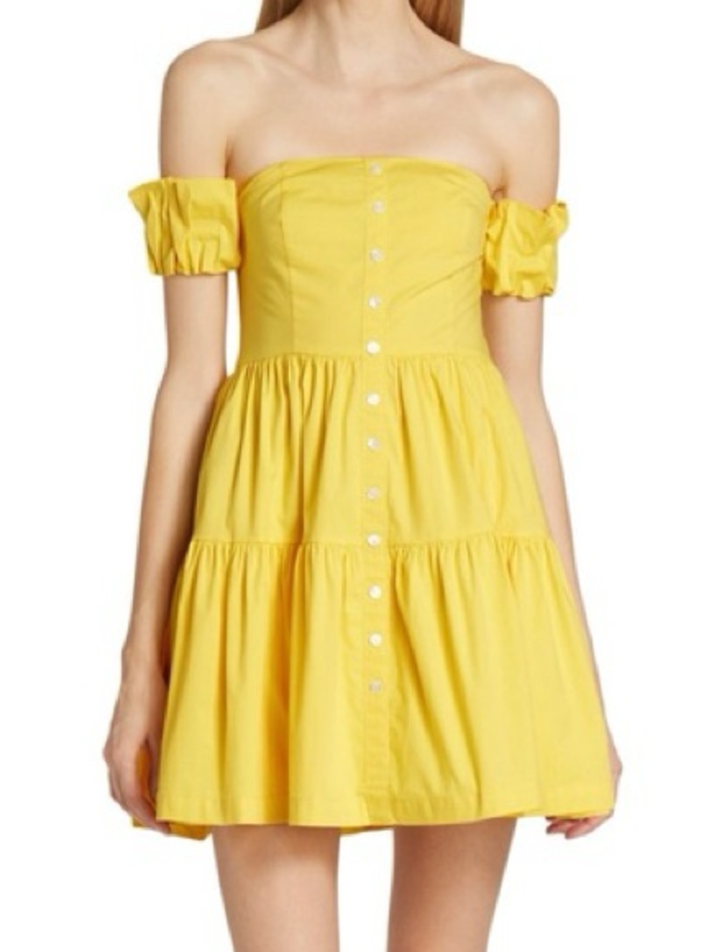 Staud Elio Mini Dress Yellow
